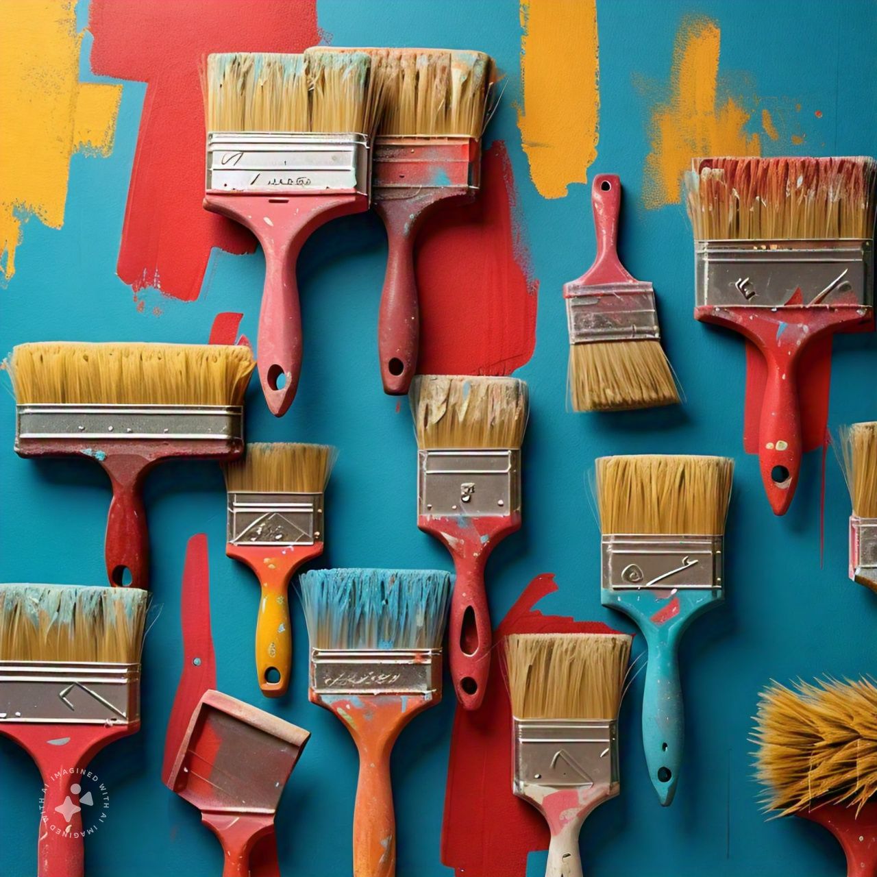 Wall paints and brushes